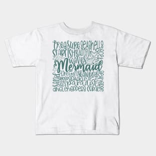 Mermaid Word Cloud Kids T-Shirt